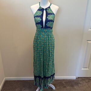 Plenty by Tracy Reese Blue and Green Patterned Jumpsuit
